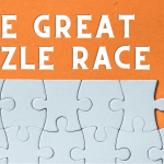 A banner featuring a blank puzzle with a piece pulled away from the rest and the words "The Great Puzzle Race".