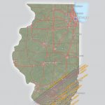 A map of Illinois showing the Totality range for the 2024 total solar eclipse.