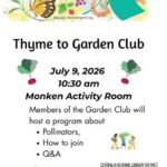 Members of the Garden Club will host a program about pollinators, how to join the club, and do a Q&A.