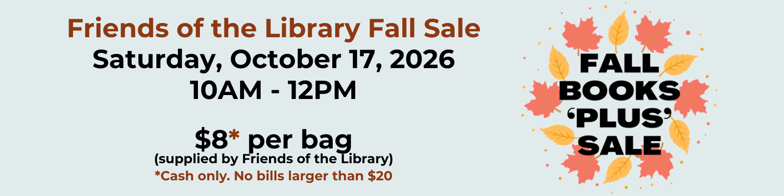 FOL Fall Book Sale Website Banner