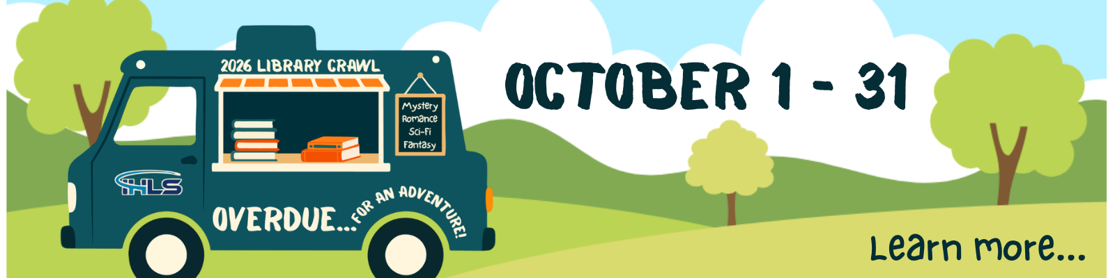 Library Crawl 2026 Web Banner IHLS Library Crawl: October 1-31. Learn more by clicking the banner.